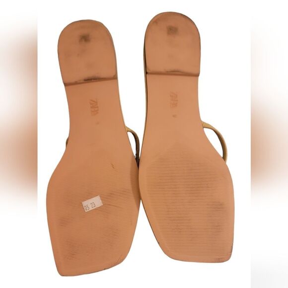 Zara Pastel Lemon Square Toe Sandals NWOT 40 - Picture 4 of 4